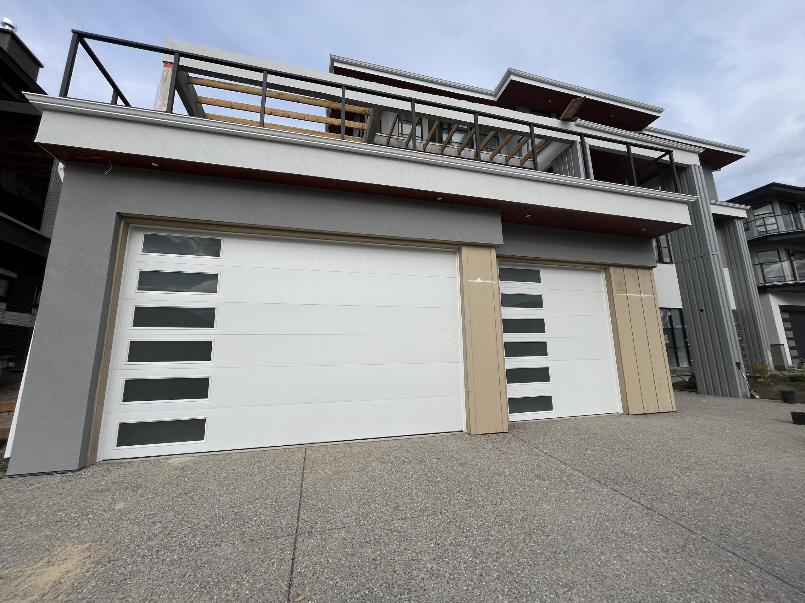 white modern garage doors